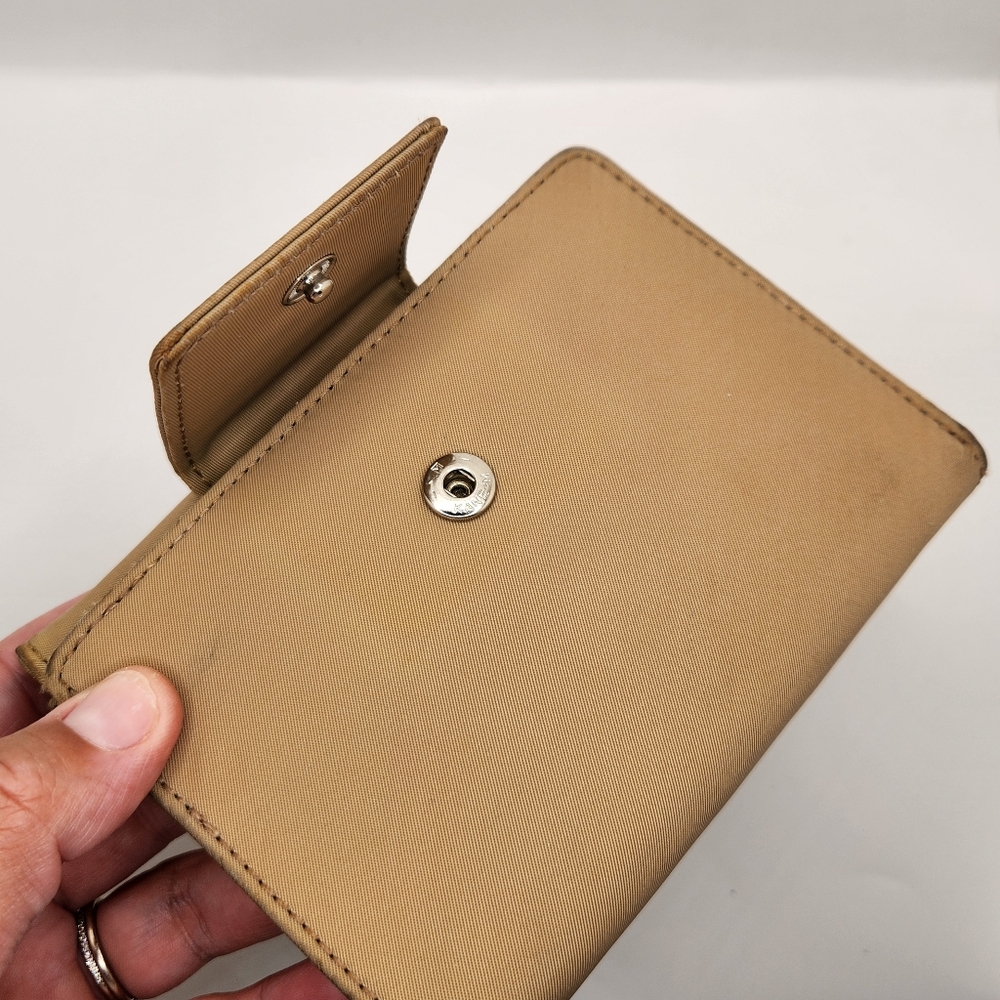 Vtg Kate Spade Tan Nylon Unisex Wallet Classic Retro Y2k Utility Minimalist - Picture 6 of 10